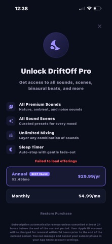 DriftOff — Sleep Sounds Screenshot 1 of 6