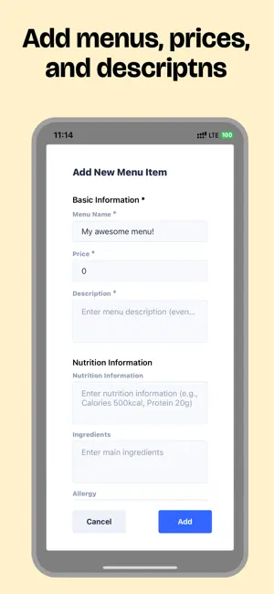 HandiMenu – QR Menu Creator screenshot 3