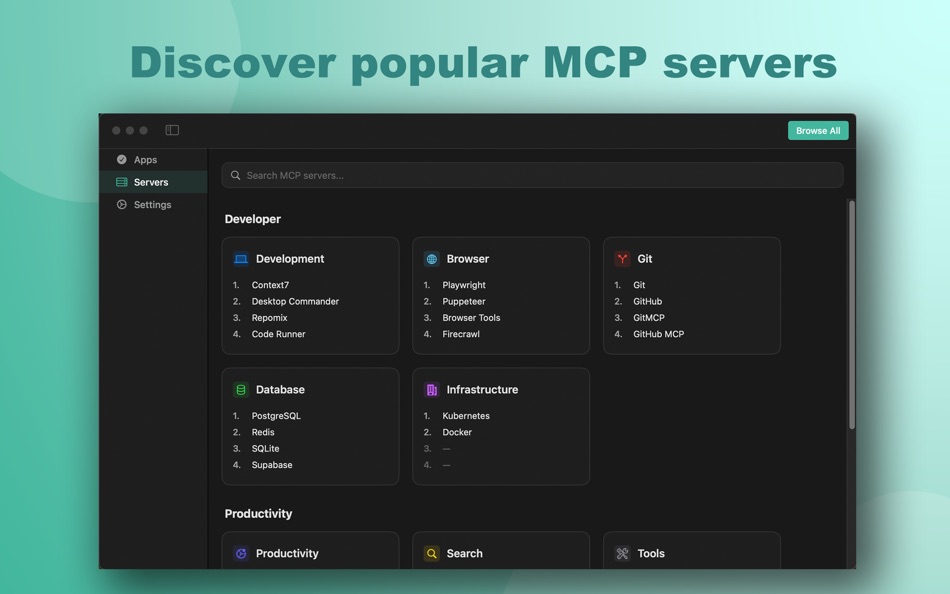 #4. MCP One - mcp server manager (macOS) 由: 广平 叶