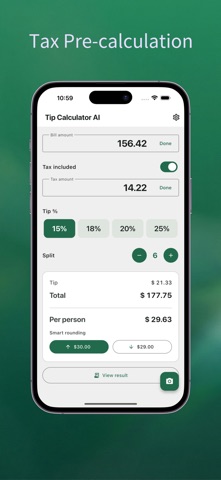 Tip Calculator AI: Bill Split iPhone screenshot