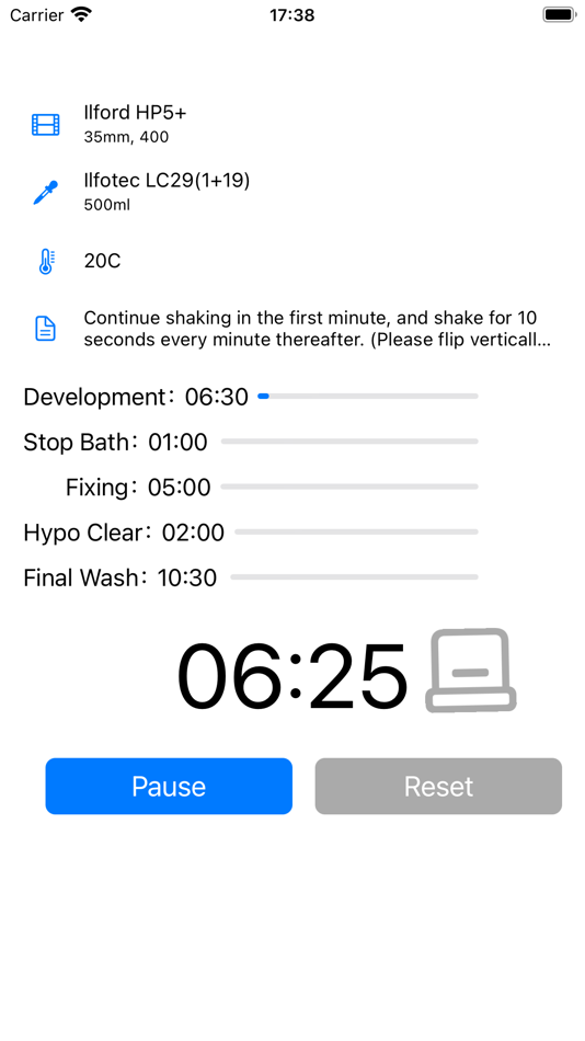 #1. film Dev Timer (iOS) 由: 家啟 褚