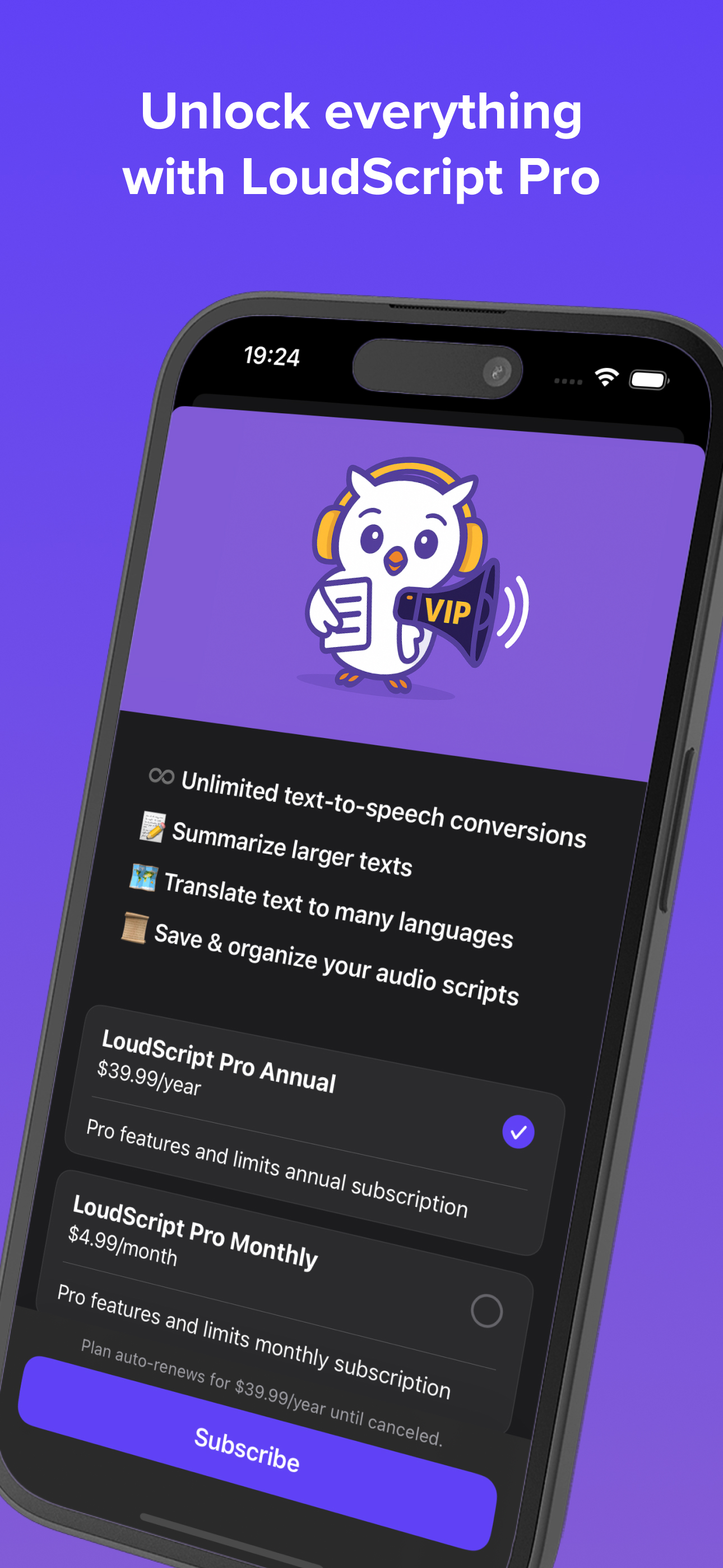 Text Reader - LoudScript