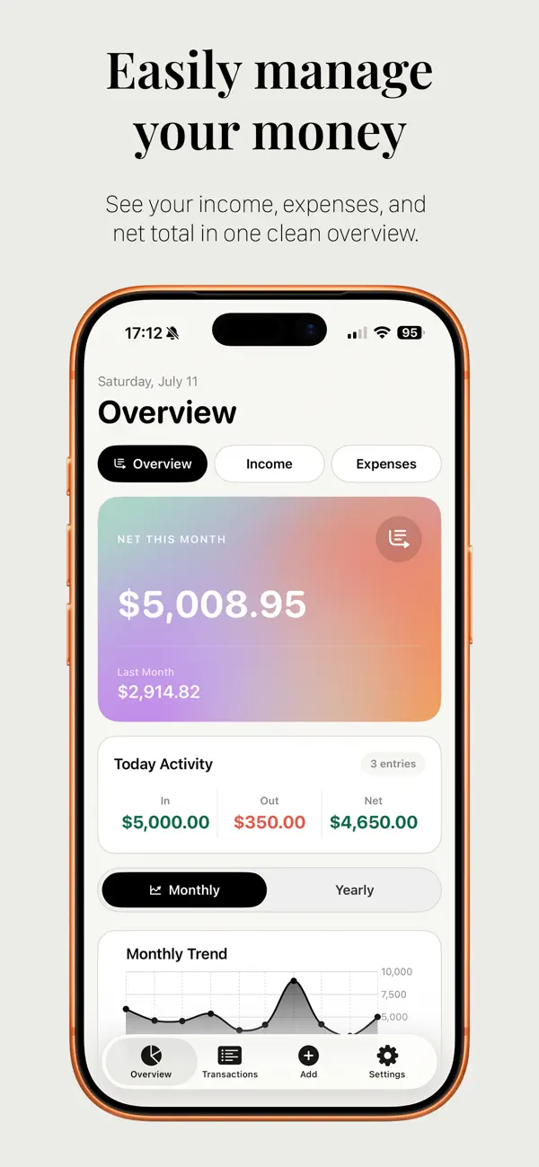 Screenshot #1 pour Cash Count - Budget Tracker