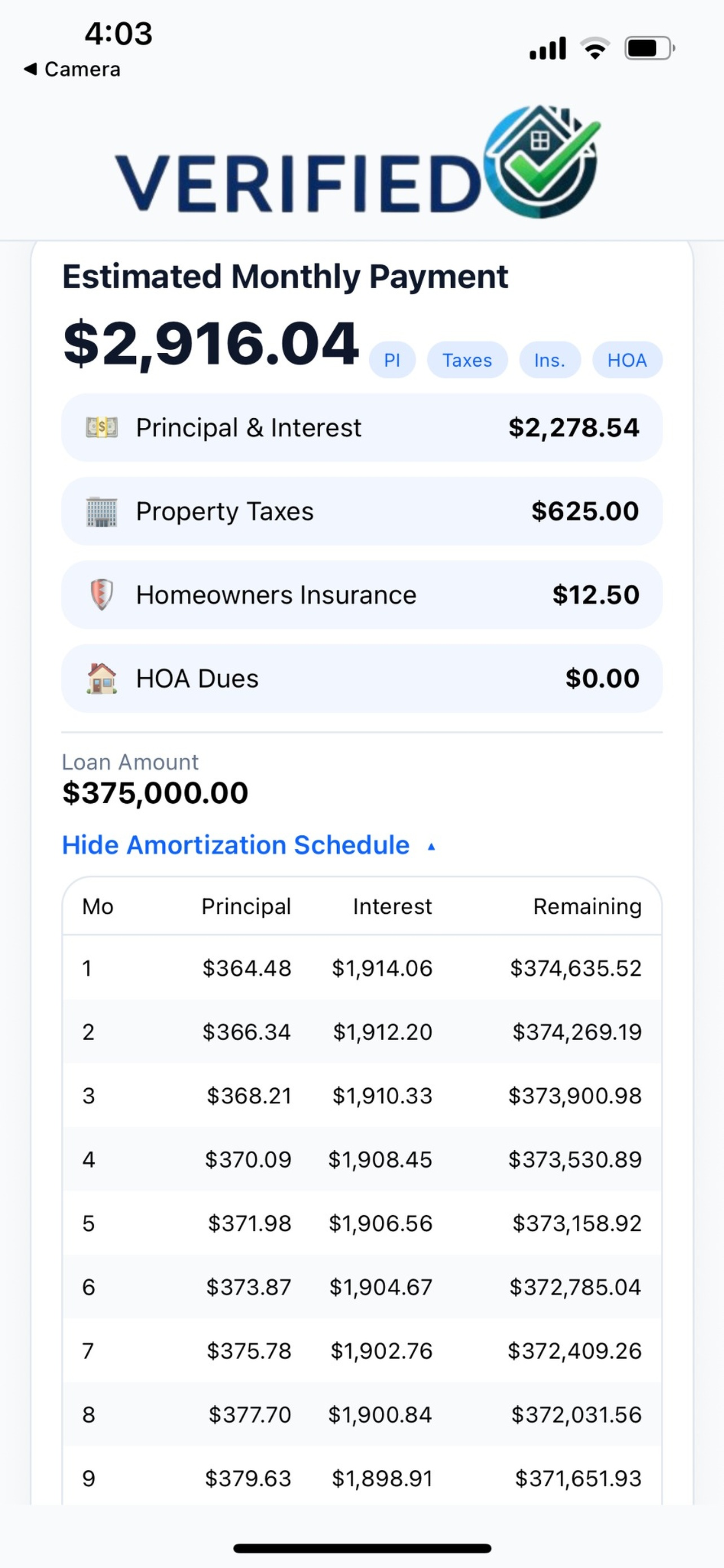 Verified Mortgage DTI Calc screenshot 3