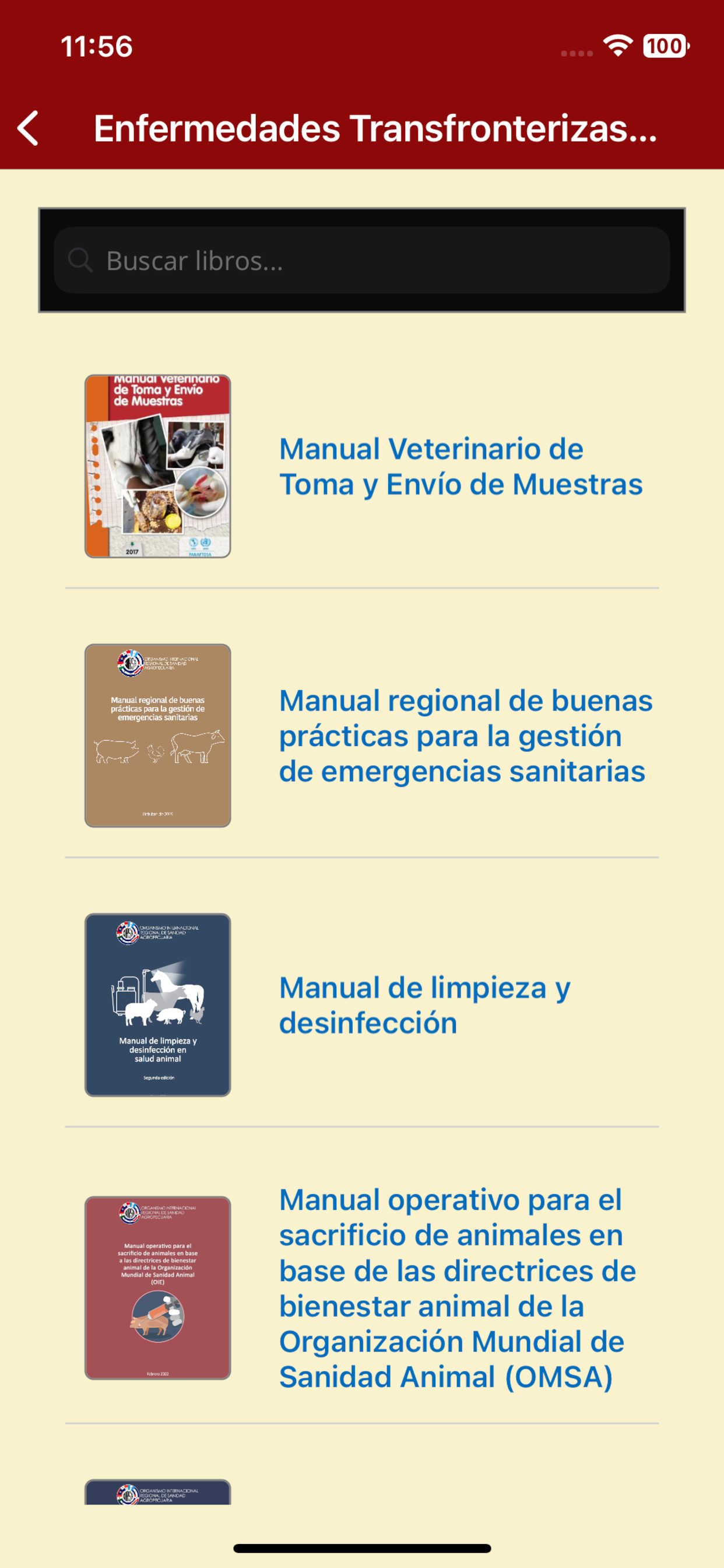 OIRSA Biblioteca screenshot 2