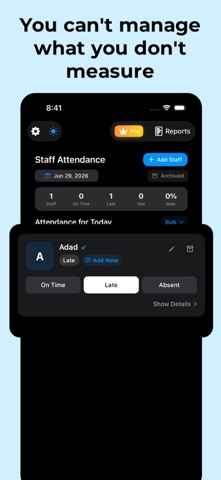 Staff Tracker - Attendance screenshot
