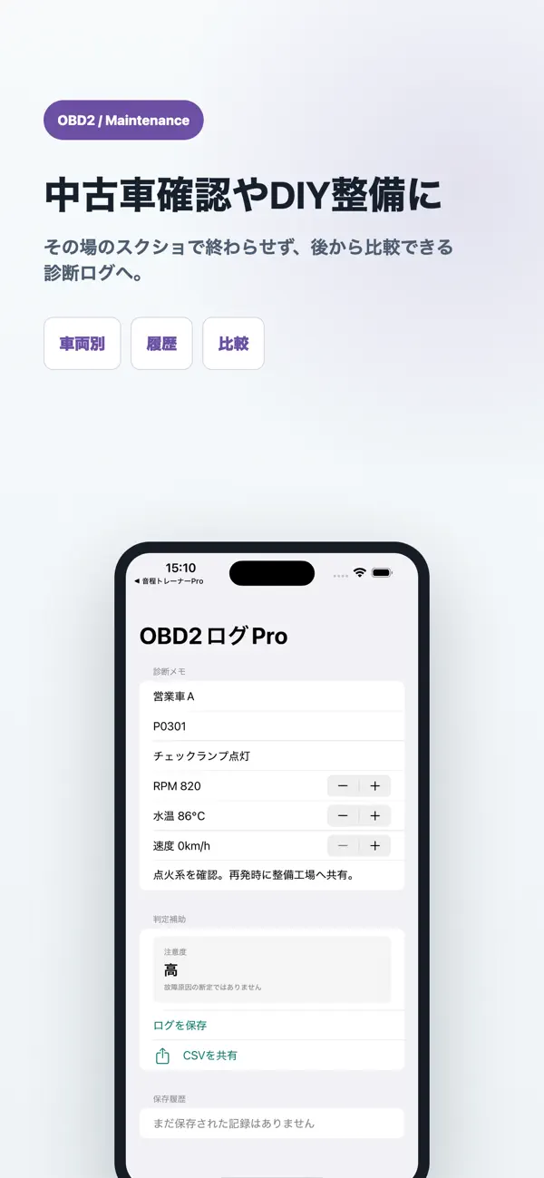 Screenshot #3 pour OBD2診断ログPro