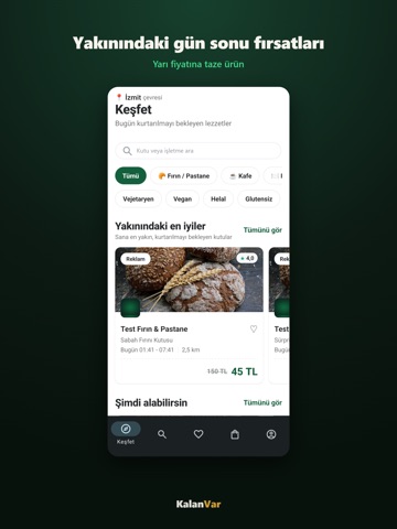 KalanVar: İndirimli Yemek iPad screenshot