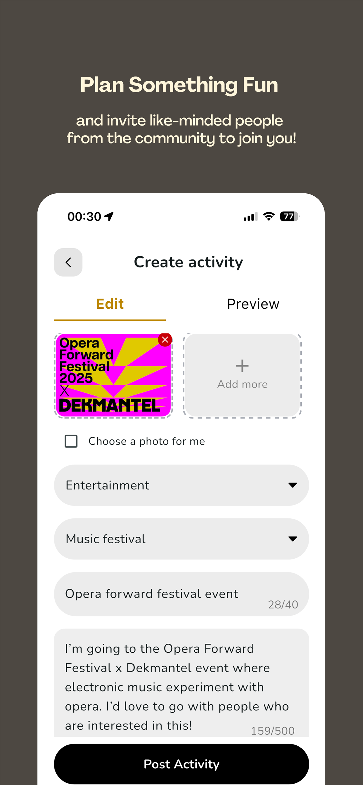 PlusOnes: find activity pals screenshot 4
