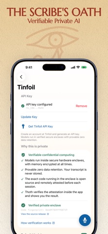 Thoth - Your Private AI Scribe iPhone screenshot