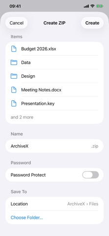 ArchiveX File Manager screenshot