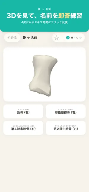 3D骨格の学習アプリ ｜ 解剖・国試2027対策 screenshot 3