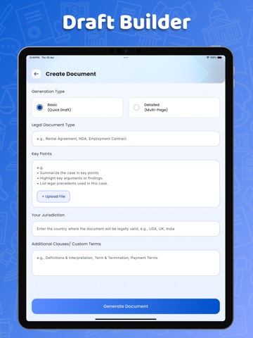 AI Legal Documents Maker iPad screenshot