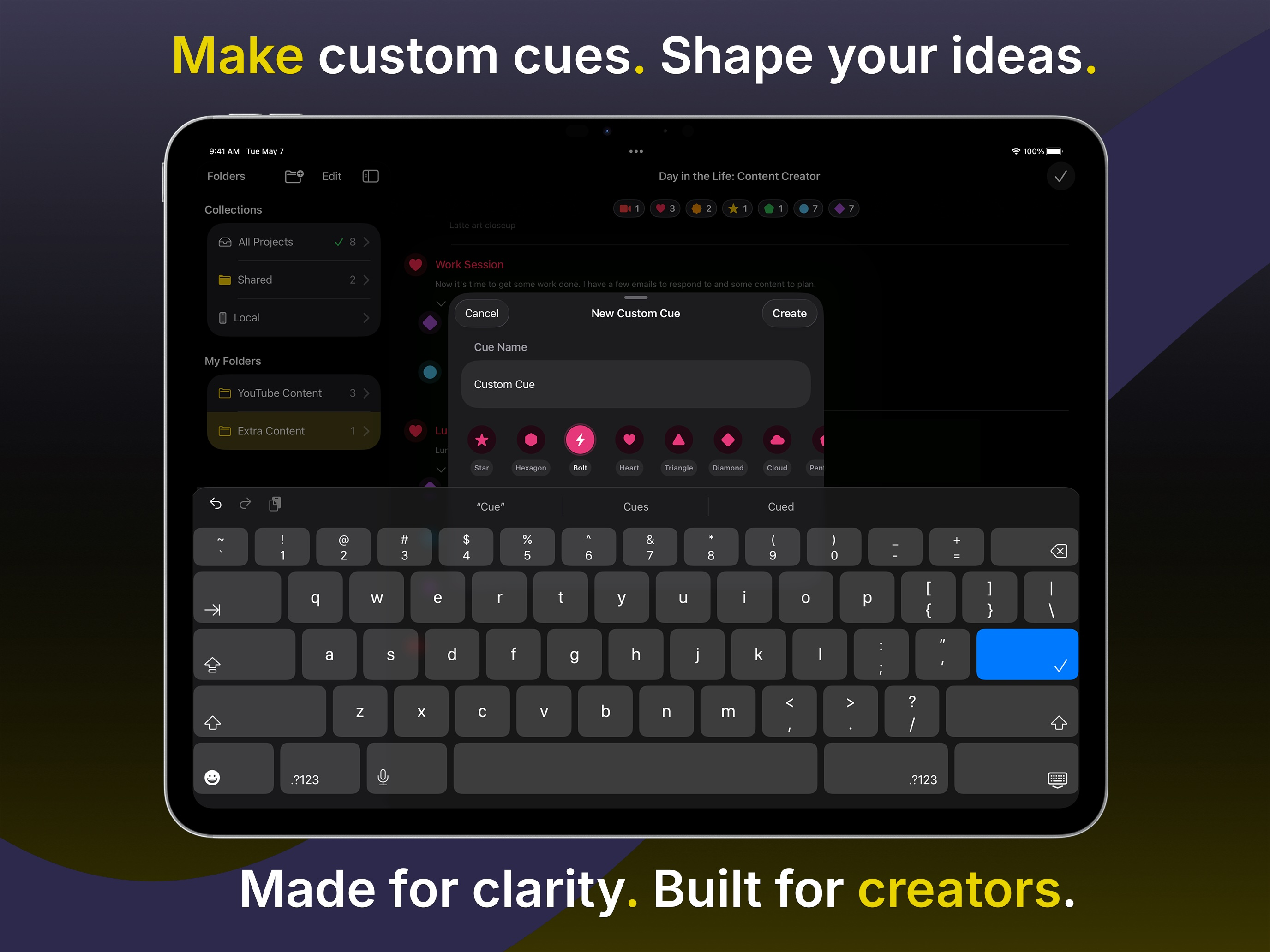Cueboard - Creator Shot Lists