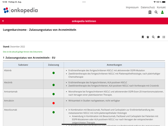 Onkopedia Leitlinienportal iPad screenshot 5 - Medical app