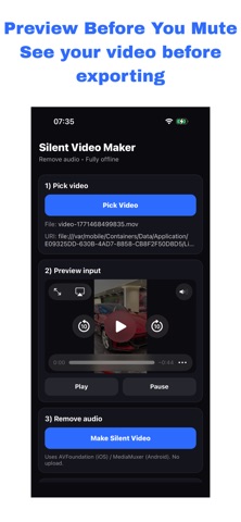 Silent Video – Remove Audio のスクリーンショット