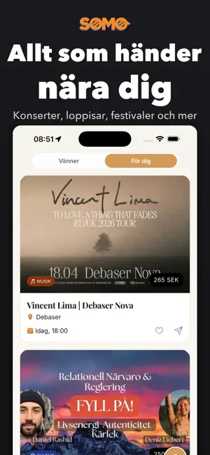 Somo - Sveriges bästa eventapp iPhone screenshot 1