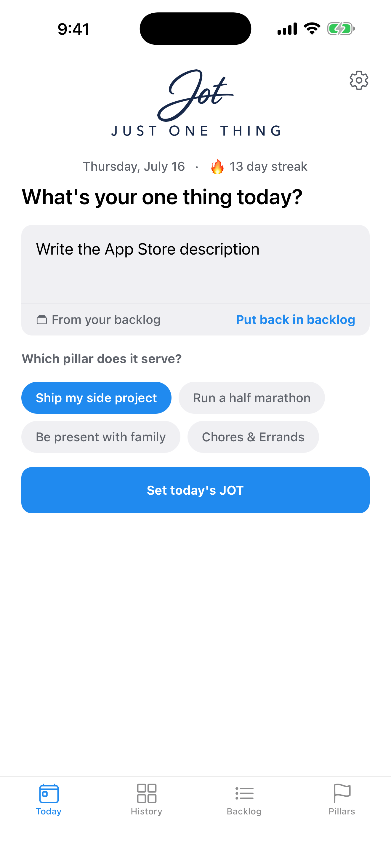 JOT - Just One Thing screenshot 6