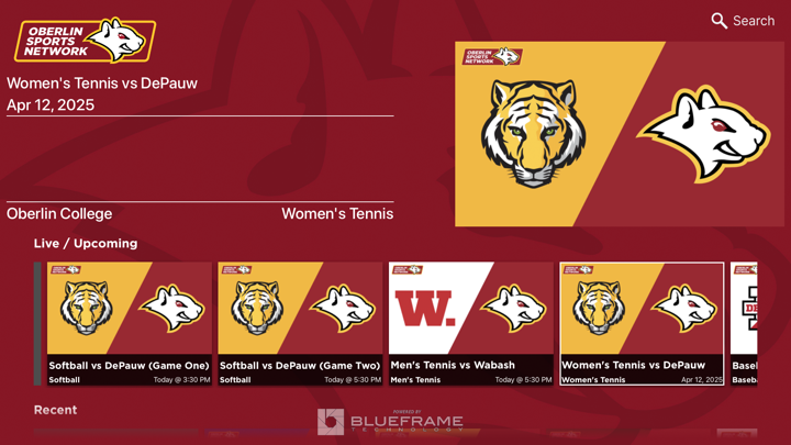 Screenshot #1 pour Oberlin Sports Network