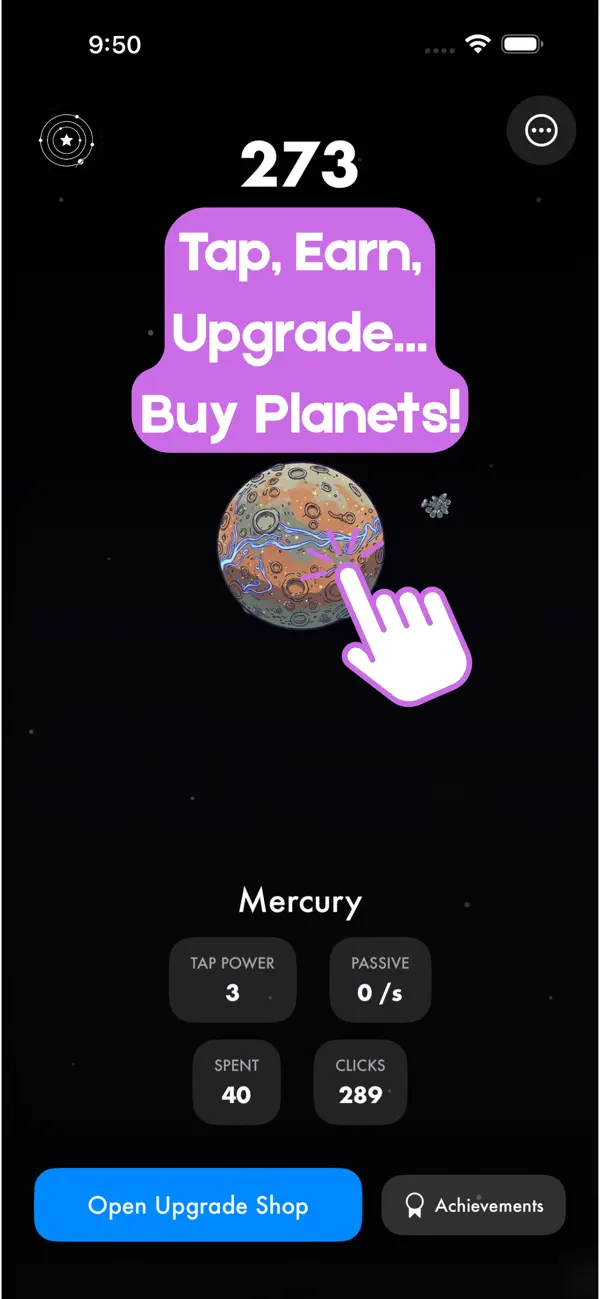 #1. Planet Tapper (iOS) Podle: Zachary Brown