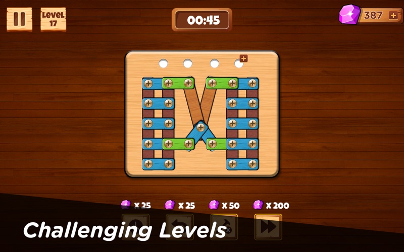 Wood Nuts Bolt Pin Puzzle Game Screenshot