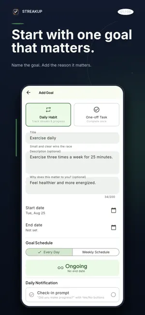 StreakUp Habit Tracker & Goals screenshot 1