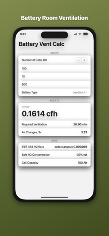 BatteryVent Calc screenshot