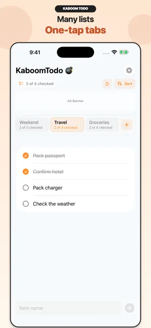 Kaboom Todo screenshot 4