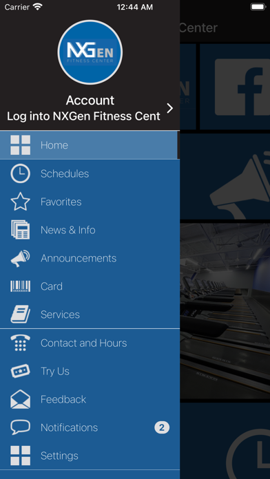 NXGen Fitness Center Screenshot