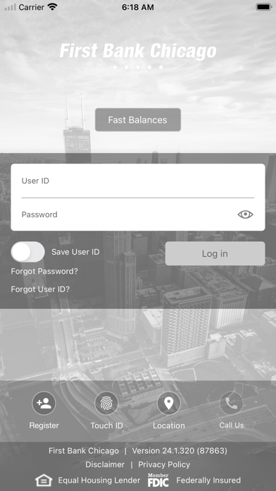 First Bank Chicago Personal Screenshot