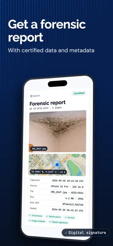 TrueScreen: certified evidence screenshot 3 of 9