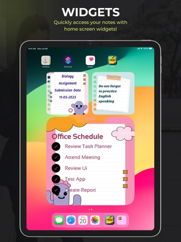Cute Sticky notes & widgets iPad screenshot