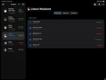PaySplit: Split Bills & Rent iPad screenshot