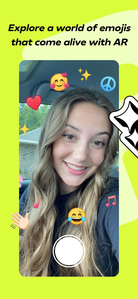 Romi: Make Friends, Have Fun - Users can bring their expressions to life with live AR emojis, such as the peace sign and laughing face, triggered by gesture-powered effects.