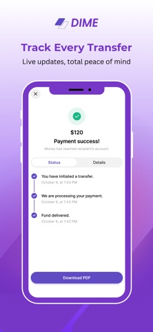 Dime: Send Money to Africa iPhone screenshot
