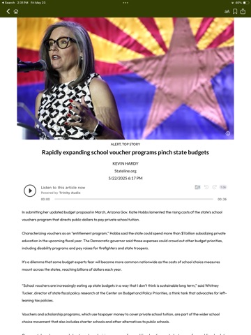 Arizona Daily Sun iPad screenshot