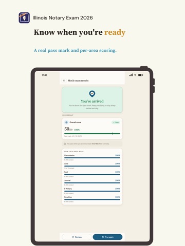 Illinois Notary Exam 2026 iPad screenshot