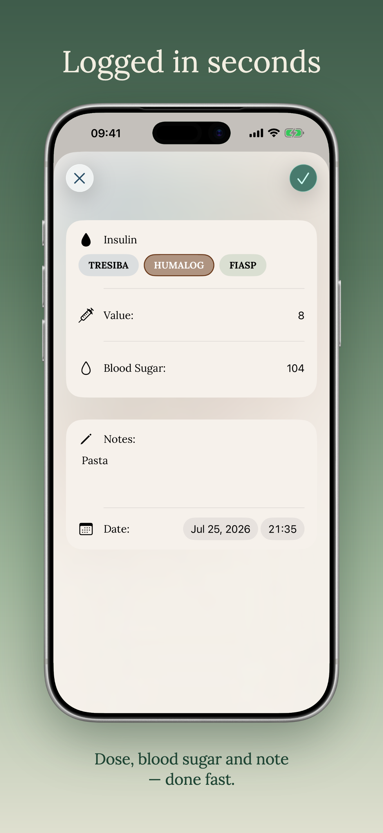 Daily Dose — Insulin Log screenshot 2