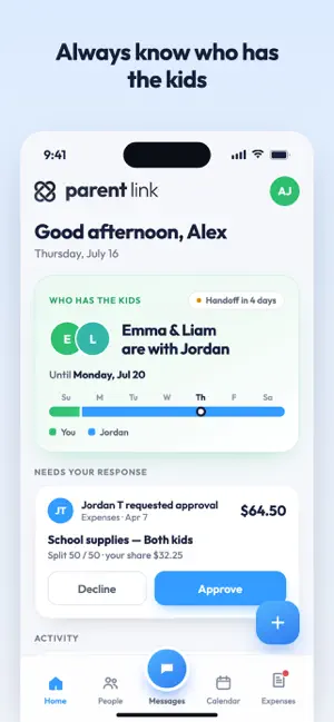 ParentLink Co-Parent App screenshot 1