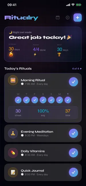 Ritualry: Daily Habit Tracker screenshot 2