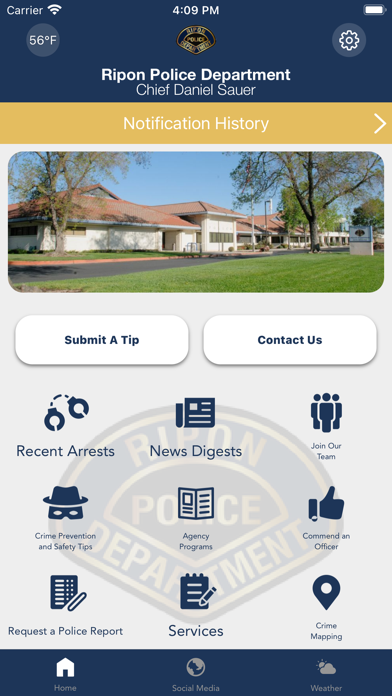 Ripon Police Department CA Screenshot