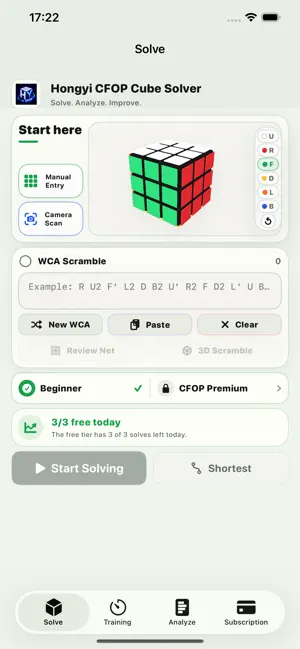 Hongyi CFOP Cube Solver screenshot 1