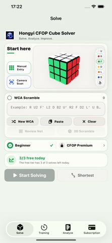 Hongyi CFOP Cube Solver Screenshot 1 of 8