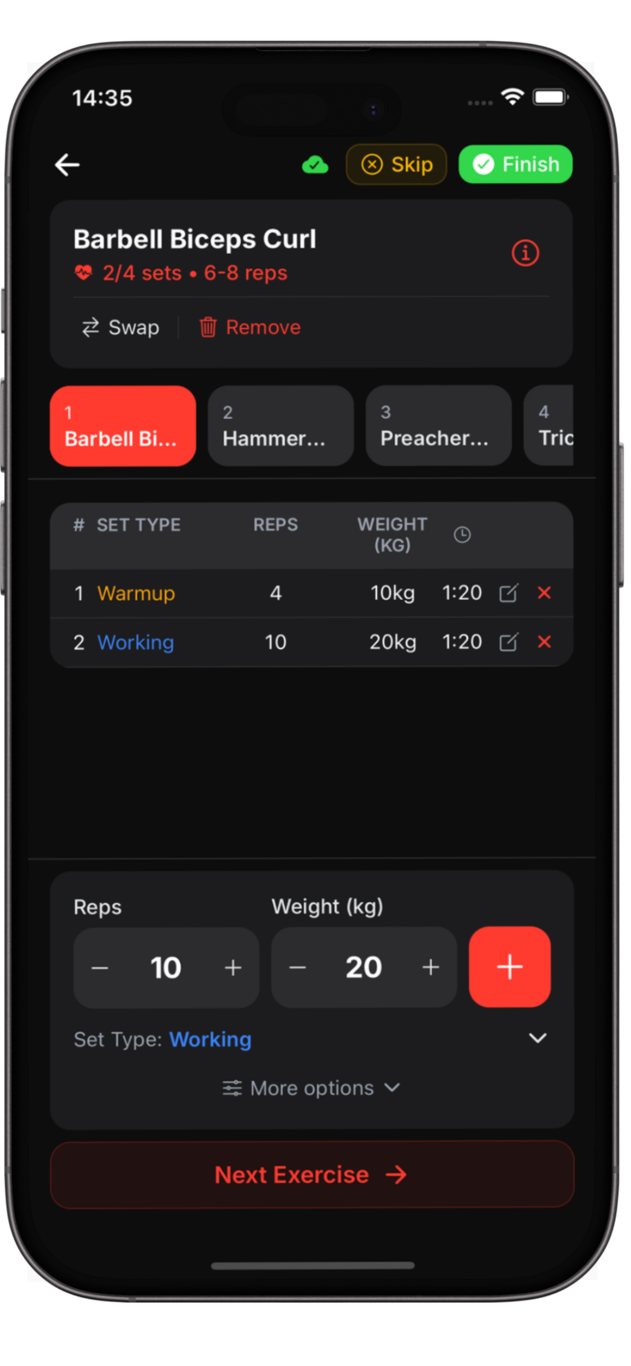 BenchRep screenshot 2
