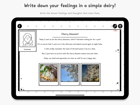 It's meee - simple diary iPad screenshot 5 - Lifestyle app