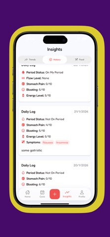Gusta - Period & Food Tracker screenshot