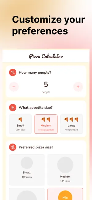 Pizza Calculator Planner screenshot 1