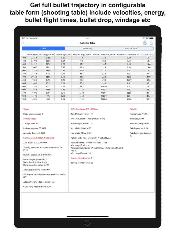 Chairgun Elite Ballistic Tool+ iPad screenshot 7 - Sports app