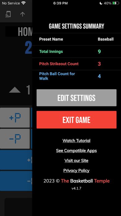 BT Baseball Controller iPhone screenshot 8 - Sports app