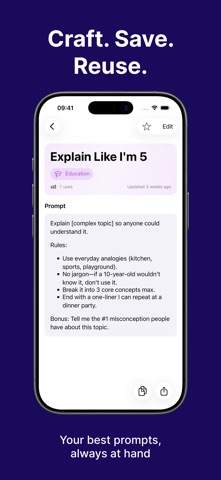 Promptty - AI Prompt Manager iPhone screenshot